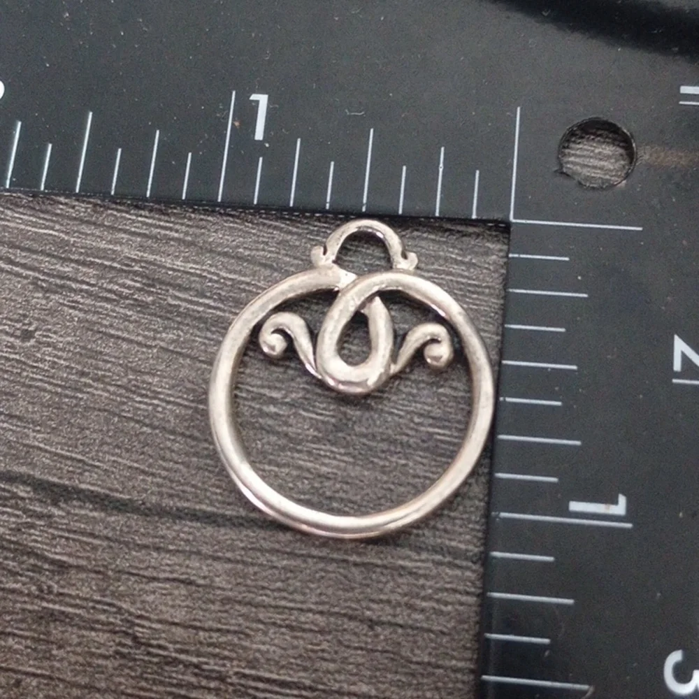 Victorian Gates Silver Tone Swirl Round Pendant Charm - Women Jewelry P246